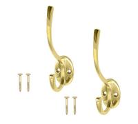 Afit Polished Brass Hat And Coat Hook - 125mm - Pack Of 2