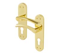 AFIT Polished Brass Twist Door Handles Euro Escutcheon Internal 1 Pair in Gold | Size: 150mm x 150mm AFIT Gold 150mm x 150mm