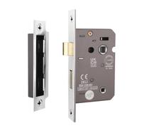 Afit Polished Chrome Bathroom Lock - Fir Ce Approved Mortice Door Lock 64mm / 2.5 Inch