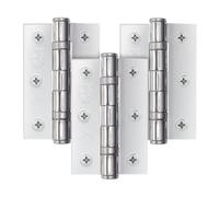 Afit Polished Chrome Door Hinges - 3 Inch / 76mm Internal Fire Door Hinges - 1.5 Pairs