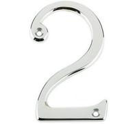 Afit Polished Chrome Door Number - Numeral 2 - Screw Fix 75mm