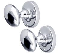 Afit Polished Chrome Oval Mortice Knob Set Sprung - Pair