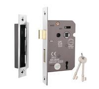 Afit Polished Chrome Sashlock - Fir Ce Approved Mortice Door Lock & Keys 80mm / 3 Inch