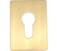 Afit - Repair Escutcheon Key Hole Cover Plate Euro Profile Self Adhesive Fix - Polished Brass - 65 X 47mm