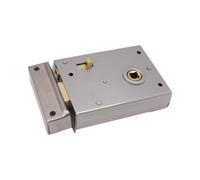 Afit Rim Latch Snib Lock Satin Chrome Surface Mounted Lock For Bathrooms 105 X 82mm