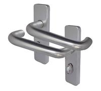 Afit Satin Aluminium 19mm Return To Door Lever Door Handle Bathroom Set 153mm