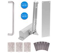 Afit Satin Aluminium Economy Fire Door Kit With Door Closer - Corridor Non Locking Door