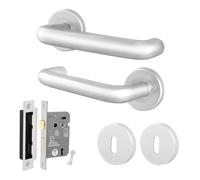 AFIT Satin Aluminium Return to Door Handles Sash Lock Key in Silver | Size: 150mm x 150mm AFIT Silver 150mm x 150mm