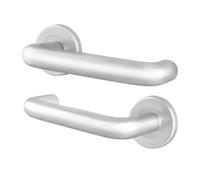 AFIT Satin Aluminium Return to Door Lever on Rose 1 Pair in Silver | Size: 150mm x 150mm AFIT Silver 150mm x 150mm