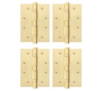 Afit Satin Brass Door Hinges - 4 Inch / 102mm Internal Fire Door Hinges - 2 Pairs