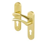 AFIT Satin Brass Twist Door Handles Euro Escutcheon Internal 1 Pair in Gold | Size: 150mm x 150mm AFIT Gold 150mm x 150mm