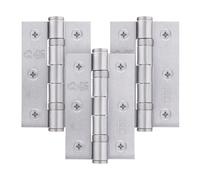 Afit Satin Chrome Door Hinges - 3 Inch / 76mm Internal Fire Door Hinges - 1.5 Pairs