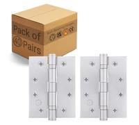 Afit Satin Chrome Door Hinges - 4 Inch / 102mm Internal Fire Door Hinges - 40 Pairs