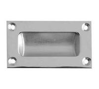 Afit Satin Chrome Rectangular Flush Cabinet Door Pull 75mm