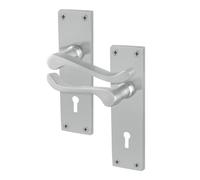 AFIT Satin Chrome Scroll Door Handle Sashlock Victorian 1 Pair in Silver | Size: 150mm x 150mm AFIT Silver 150mm x 150mm