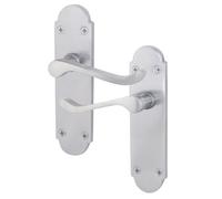 Afit Satin Chrome Scroll Door Handles Latch Set Pack Of 1 Shaped Victorian Scroll Range