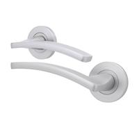 AFIT Satin Fire Door Handle Satin Chrome Internal Lever On Rose 1 Pack in Silver | Size: 150mm x 150mm AFIT Silver 150mm x 150mm