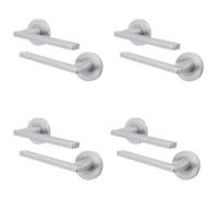 AFIT Satin Fire Door Handle Satin Chrome Internal Lever On Rose 4 Pack in Silver | Size: 150mm x 150mm AFIT Silver 150mm x 150mm