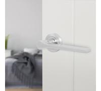 AFIT Satin Fire Door Handle Satin Nickel Internal Lever On Rose 1 Pack in Silver | Size: 150mm x 150mm AFIT Silver 150mm x 150mm