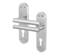 AFIT Satin Nickel Euro Door Handles T-Bar Backplate Internal 1 Pair in Silver | Size: 150mm x 150mm AFIT Silver 150mm x 150mm