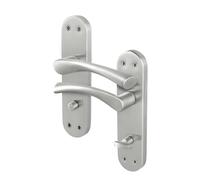 AFIT Satin Nickel Twist Bathroom Handle Novi Backplate Privacy in Metallics | Size: 150mm x 150mm AFIT Metallics 150mm x 150mm