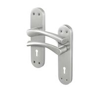 AFIT Satin Nickel Twist Lock Handle Set Novi Backplate 1 Pair in Metallics | Size: 150mm x 150mm AFIT Metallics 150mm x 150mm