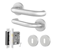 AFIT Satin Stainless Steel Return to Door Handles Sash Lock Key in Silver | Size: 150mm x 150mm AFIT Silver 150mm x 150mm