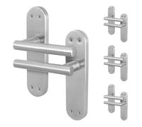 AFIT Satin T-Bar Door Handles Backplate Internal Lever 4 Pair in Silver | Size: 150mm x 150mm AFIT Silver 150mm x 150mm