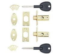Afit Security Mortice Rack Door Bolts - Pack Of 2 Bolts With 2 Star Keys - Brass