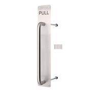 Afit Stainless Pull Handle On Plate Engraved Pull 425 X 75mm Satin Stainless