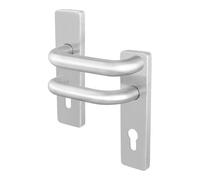 Afit Stainless Steel Euro Door Handles, 19mm Return To Door Lever On Backplate Handles Satin Finish