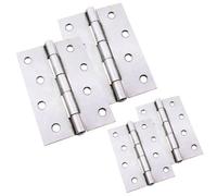 Afit Steel Polished Chrome 1838 Butt Hinges - Fixed Pin Pattern - 102 X 67 X 2mm - Pack Of 2 Pairs