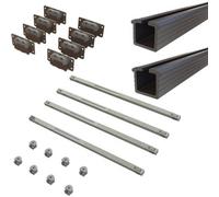 Afit Top & Bottom Rolling Double Wardrobe Door System To Suit 3M Opening With Soft Close And Soft Open