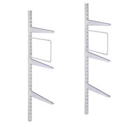 Afit Twin Slot Shelving Kit 6X270mm Brackets 2X1M Uprights Heavy Duty Wall Mounted Shelving System With Bookends - White