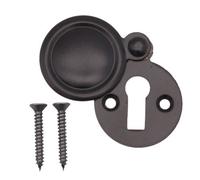 Afit Victorian Keyhole Covered Escutcheon For Front Doors - 34mm - Black