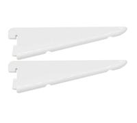 EAI Twin Slot Wall Mounted Shelving Bracket - Pack of 2, White, 320mm | Strong, Heavy Duty Steel Shelf Bracket | for Shed, Garage, Indoor Storage | Easy to Install Rack