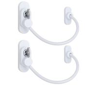 Afit Window Cable Restrictor Key Locking Cable Upvc / Timber Frames Child Safety Casement Security 200mm White 2 Pack