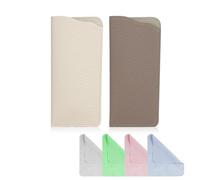 AfitLulu 2 Pack Soft Glasses Case Sunglasses Pouch with 4 Glasses Cleaning Cloth for Women Men, Anti-Scratch Eyeglasses Case Portable Sunglasses Case for Handbag Backpack (White+Grey)