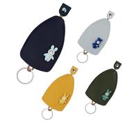 AfitLulu 4 Pieces Car Key Case Creative Pull Out Style Key Bag for Women and Men, PU Leather Key Sleeve Car Key Holder Fashionable Key Pouch for House Keys, Car Key Holders for Handbags (Style 6)