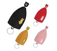 AfitLulu 4 Pieces Car Key Case Creative Pull Out Style Key Bag for Women and Men, PU Leather Key Sleeve Car Key Holder Fashionable Key Pouch for House Keys, Car Key Holders for Handbags (Style 5)