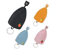 AfitLulu 4 Pieces Car Key Case Creative Pull Out Style Key Bag for Women and Men, PU Leather Key Sleeve Car Key Holder Fashionable Key Pouch for House Keys, Car Key Holders for Handbags (Style 3)