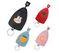 AfitLulu 4 Pieces Car Key Case Creative Pull Out Style Key Bag for Women and Men, PU Leather Key Sleeve Car Key Holder Fashionable Key Pouch for House Keys, Car Key Holders for Handbags (Style 2)