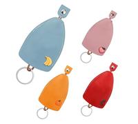 AfitLulu 4 Pieces Car Key Case Creative Pull Out Style Key Bag for Women and Men, PU Leather Key Sleeve Car Key Holder Fashionable Key Pouch for House Keys, Car Key Holders for Handbags (Style 4)