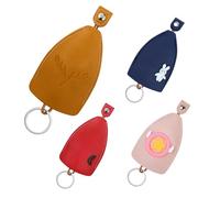 AfitLulu 4 Pieces Car Key Case Creative Pull Out Style Key Sleeve for House Keys, Car Key Holders, PU Leather Key Bag Key Sleeve for Handbags, Fashionable Key Pouch for Women and Men (Style 8)
