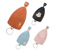 AfitLulu 4 Pieces Car Key Case Creative Pull Out Style Key Sleeve for House Keys, Car Key Holders, PU Leather Key Bag Key Sleeve for Handbags, Fashionable Key Pouch for Women and Men (Style 6)