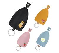 AfitLulu 4 Pieces Car Key Case Creative Pull Out Style Key Sleeve for House Keys, Car Key Holders, PU Leather Key Bag Key Sleeve for Handbags, Fashionable Key Pouch for Women and Men (Style 3)