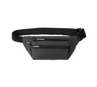 AfitLulu Bum Bag 3 Zip Pockets Fanny Pack Fashion Waist Packs with Adjustable Belt, Waterproof Waist Bag Hiking Waist Packs with Headphone Hole and Reflective Strip for Outdoor Sport (Grey)