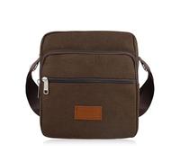 AfitLulu Canvas Small Shoulder Bags for Men, 4 Zipper Pockets Cross Body Bag Men Satchel Bag Casual Mens Messenger Bag with Adjustable Shoulder Straps for Organize Daily Necessities (Tan)