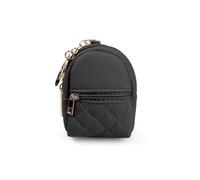 AfitLulu Coin Purse Mini Backpack Shape Coin Wallet with Keychain and 2-Layer Zipper Pocket, Small Coin Purse PU Leather Small Ladies Purse Mini Storage Bag for Storage Coin Key Lipstick (Black)