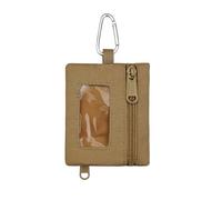AfitLulu Coin Purse Tactical EDC Molle Pouch with Carabiner, Mini Molle Pouch Bag Small Tool Pouches Portable Coin Purse with 2 Zipper Pockets for Hiking Sports Outdoor Activities (Khaki)